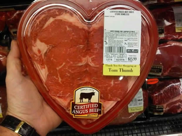 Carne en forma de corazón